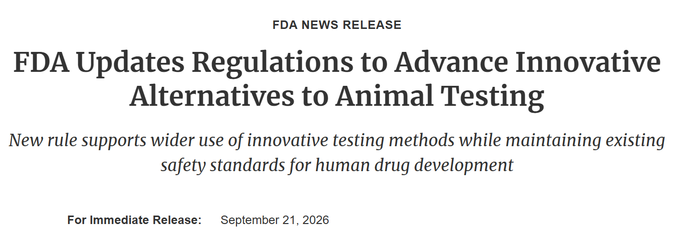 FDA updates rule to encourage alternatives to animal testing